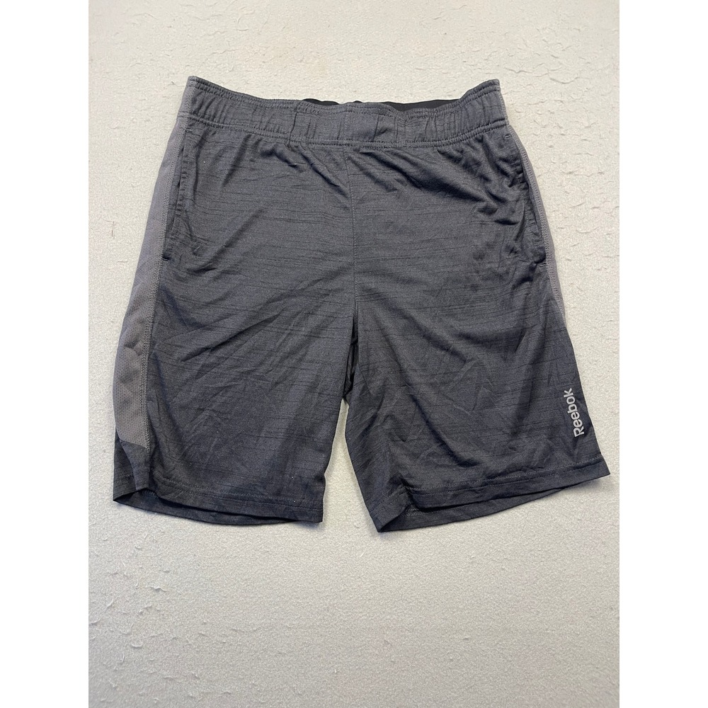 Reebok Athletic Shorts 100% Polyester Heather Gray Small Mens